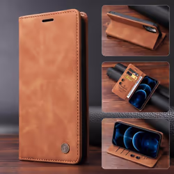 For Samsung S24 Ultra S23 Plus S22 Flip Case Vintage Leather Card Slot Wallet Holder Cover for Galaxy S23ultra S21 FE S10 S9 ...