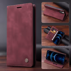 For Samsung S24 Ultra S23 Plus S22 Flip Case Vintage Leather Card Slot Wallet Holder Cover for Galaxy S23ultra S21 FE S10 S9 ...