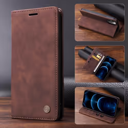 For Samsung S24 Ultra S23 Plus S22 Flip Case Vintage Leather Card Slot Wallet Holder Cover for Galaxy S23ultra S21 FE S10 - d ...