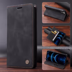 For Samsung S24 Ultra S23 Plus S22 Flip Case Vintage Leather Card Slot Wallet Holder Cover for Galaxy S23ultra S21 FE S10 S9 ...
