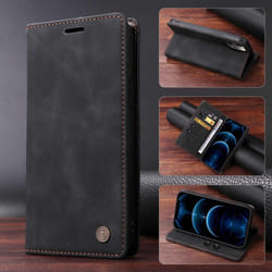 For Samsung S24 Ultra S23 Plus S22 Flip Case Vintage Leather Card Slot Wallet Holder Cover for Galaxy S23ultra S21 FE S10 S9 - black, Samsung S20 Plus