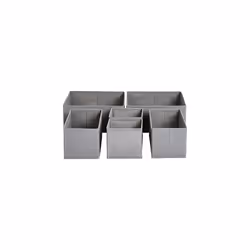 Amazon Basics Collapsible Clothes Drawer Organisers / Dividers for Wardrobe Bedroom or Kitchen, Set of 6, Grey