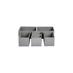 Amazon Basics Collapsible Clothes Drawer Organisers / Dividers for Wardrobe Bedroom or Kitchen, Set of 6, Grey