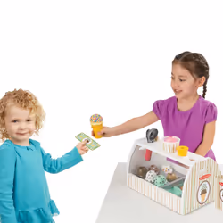 Melissa & Doug Wooden Ice Cream Toy Shop, Ice Cream Toy, Wooden Play Food Sets for Children, Wooden Food Toys & Play Kitchen Accessories, Play Food &