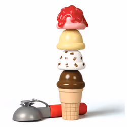 Melissa & Doug Wooden Ice Cream Toy Shop, Ice Cream Toy, Wooden Play Food Sets for Children, Wooden Food Toys & Play Kitchen Accessories, Play Food &