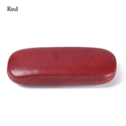 Waterproof Hard Frame Spectacle Case Eyewear Protector Reading Glasses Box Leather Glasses Case - red