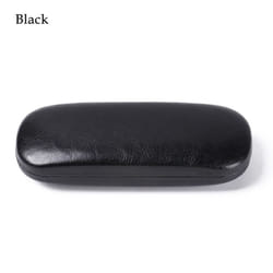 Waterproof Hard Frame Spectacle Case Eyewear Protector Reading Glasses Box Leather Glasses Case - black