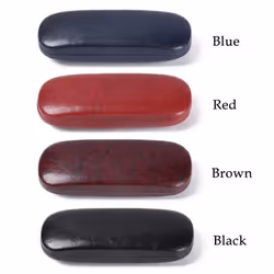 Waterproof Hard Frame Spectacle Case Eyewear Protector Reading Glasses Box Leather Glasses Case - black