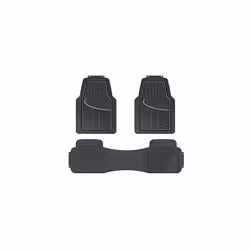 Amazon Basics 3-Piece Full Coverage Rubber Floor Mat for Cars, SUVs and Trucks, Black