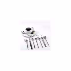 Alessi Officina Assorted Coffee Spoons, Set of 8, Silver