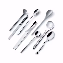 Alessi Officina Assorted Coffee Spoons, Set of 8, Silver