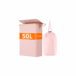 Lifewit 50L Slim Laundry Basket with Lid, Foldable Laundry Hamper Drity Clothes Washing Basket Toys Towels Storage with Bambo ...
