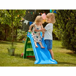 Little Tikes First Slide - Playset for Indoor or Outdoor Use - Garden Toy and Outdoor Activity for Kids, Durable, Stable, Child-Safe - Blue & Green Ga