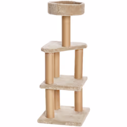 Amazon Basics Cat Tree Tower with Scratching Posts for Home Indoor Use, Beige, Large (45L x 45W x 117H cm)