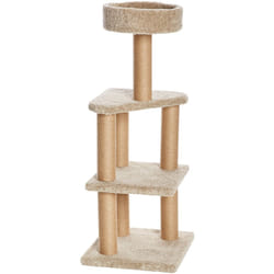 Amazon Basics Cat Tree Tower with Scratching Posts for Home Indoor Use, Beige, Large (45L x 45W x 117H cm)