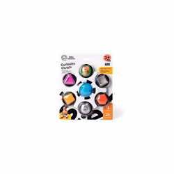 Baby Einstein Curiosity Clutch Fidget Sensory Toy and Pop It Rattle, BPA Free Infant Teether, Age 3 Months+ (Pack of 4)