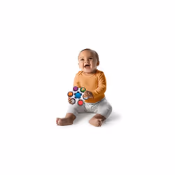 Baby Einstein Curiosity Clutch Fidget Sensory Toy and Pop It Rattle, BPA Free Infant Teether, Age 3 Months+ (Pack of 4)