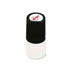 Universal B1428140 Round Message Stamp - Check Mark - Pre-Inked & Re-Inkable - Red