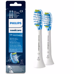 Philips C3 Premium Plaque Defence HX9042/17 2x White sonic toothbrush heads, 2 pc(s), White, Rubber, 2 Series plaque control, ...