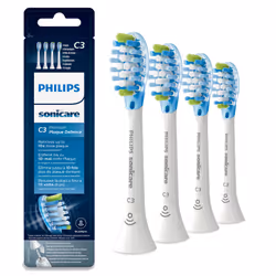 Philips Sonicare C3 Premium Plaque Defence HX9044/17 4x White sonic toothbrush heads, 4 pc(s), White, Soft, flexible rubber s ...