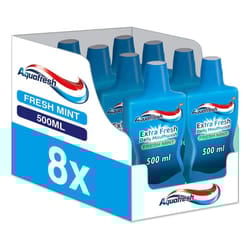 Aquafresh Mouthwash Extra Fresh Daily Mouthwash Fresh Mint 8x500 ml
