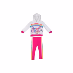 My Little Pony 866336-toddler4t Rainbow Hugs Toddler Fleece Jacket Set, Pink & White - 4 Toddler - 2 Piece