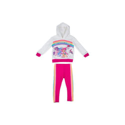 My Little Pony 866336-toddler4t Rainbow Hugs Toddler Fleece Jacket Set, Pink & White - 4 Toddler - 2 Piece