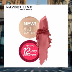 Maybelline Color Sensational Lipstick, Lip Makeup, Matte Finish, Hydrating Lipstick, Nude, Pink, Red, Plum Lip Color, Touch Of Spice, 0.15 oz. (Packag
