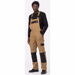 Dickies Everyday Bib and Brace Polyester Men's Brown Work Overall - Brown, S