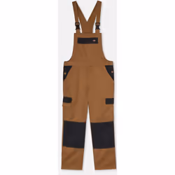 Dickies Everyday Bib and Brace Polyester Men's Brown Work Overall - Brown, S