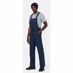Dickies Everyday Bib and Brace Polyester Men's Blue Work Overall - Blue, L