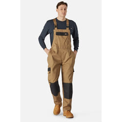 Dickies Everyday Bib and Brace Polyester Men's Brown Work Overall - Brown, M