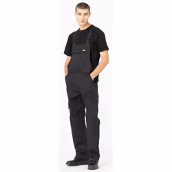 Dickies Everyday Bib and Brace Polyester Men's Black Work Overall - Black, S