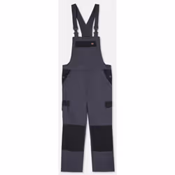 Dickies Everyday Bib and Brace Polyester Men's Grey Work Overall - Grey, S