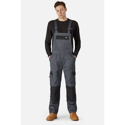 Dickies Everyday Bib and Brace Polyester Men's Grey Work Overall - Grey, XL
