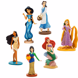 Disney Princesses 6 Figure Play Set Toy Multicolored