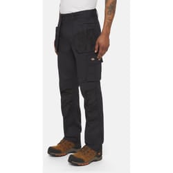 Dickies Multi Pocket Utility Polyester Men's Black Work Trousers - Black, 36