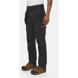 Dickies Multi Pocket Utility Polyester Men's Black Work Trousers - Black, 40"