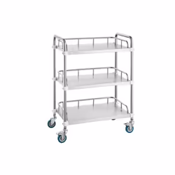 Vevor SYSST42014303UK85V0 3-Shelf Stainless Steel Rolling Cart - 26.38 x 15.55 x 34.13 in.