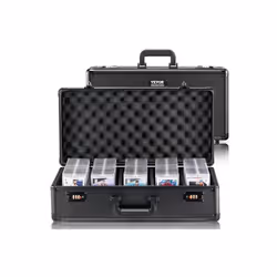 Vevor FJKSNHMMS162LU13NV0 5 Slots, Graded Sports Cards Holder Carrying Case with Coded Lock Foam Dividers