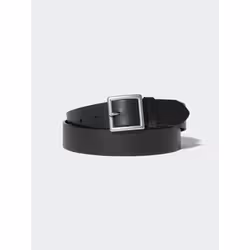 Uniqlo Japan Italian Leather Garrison Belt - 09 BLACK/XL