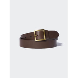 Uniqlo Japan Italian Leather Garrison Belt - 37 BROWN/L