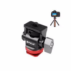 PULUZ Mini 180 Degree Swing Tripod Ball Head Cold Shoe Mount Adapter(Red)