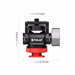 PULUZ Mini 180 Degree Swing Tripod Ball Head Cold Shoe Mount Adapter(Red)