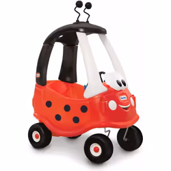Little Tikes Ladybug Cozy Coupe Car - Ride-On with Real Working Horn, Clicking Ignition Switch, & Fuel Cap
