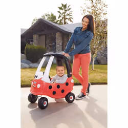 Little Tikes Ladybug Cozy Coupe Car - Ride-On with Real Working Horn, Clicking Ignition Switch, & Fuel Cap