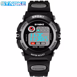 Kids Digital Watch Waterproof Shock Resist Multifunctional Luminous - grey