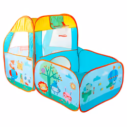 Large Ball Pit with Basketball Hoop, Tunnel, Playhouse & 25 Balls - Baby Toddler Toys Playpen