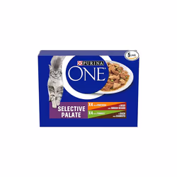Purina ONE Adult Wet Cat Food Selective Palate - 8x85g, Pack of 5