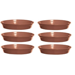 6 Plastic Plant Pot Saucers 19cm Terracotta Colour For 7 or 8 Inch Pot
